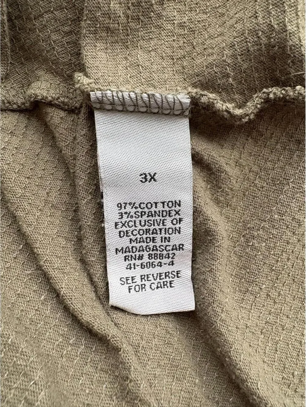 Catherines Size 3X Textured Square Neck Batwing Sleeve Top Green Cotton Blend - Picture 4 of 8